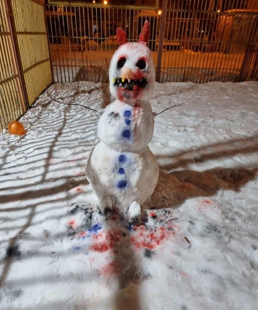 Снеговик из Мытищ поучаствовал в модном челлендже «мой первый..