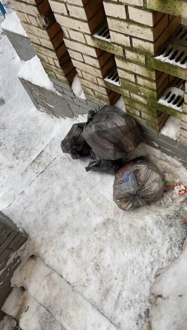 Жители дома №3 по улице Вокзальная выкидывают мусор сразу после..