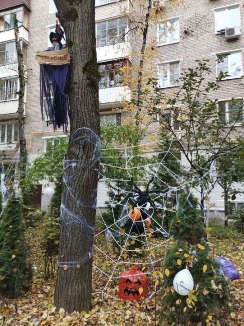 🎃Московские дворы начали украшать к..